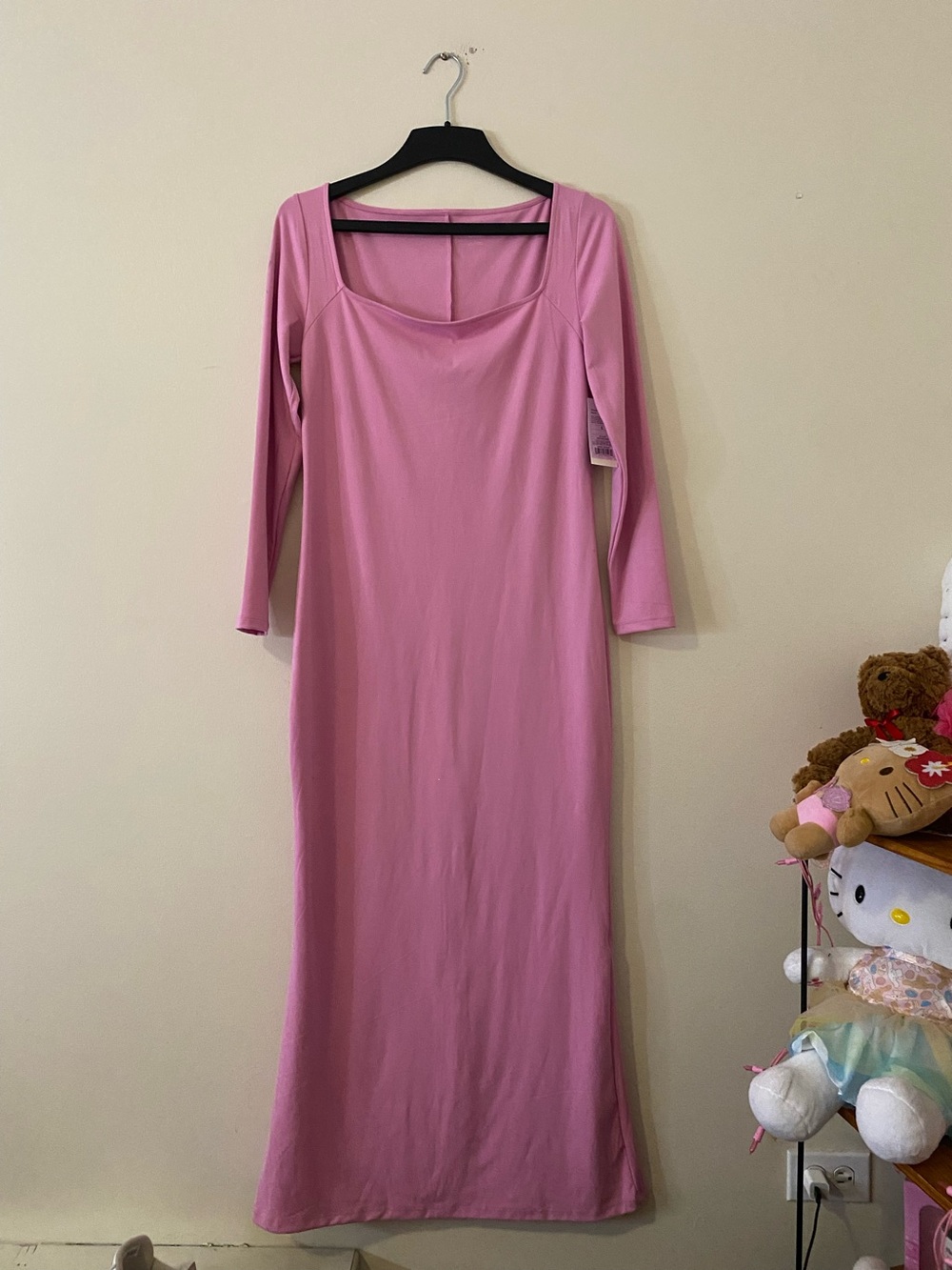 Wild Fable Butter Bliss Pink Pastel Long Sleeve Maxi Dress Bodycon